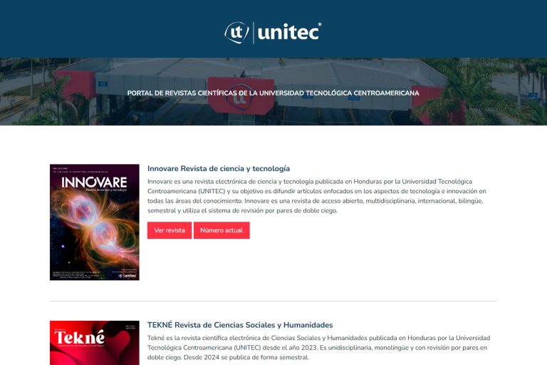 ¡Bienvenidos al nuevo Portal de Revistas de UNITEC!